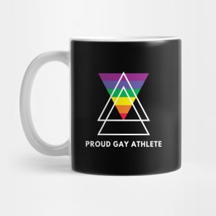 Proud Gay Athlete (White text) Mug